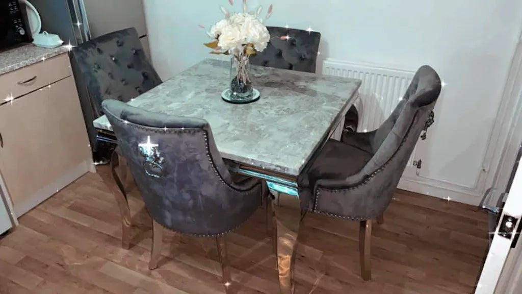 Louis Square Dining Table & 4 Chairs
