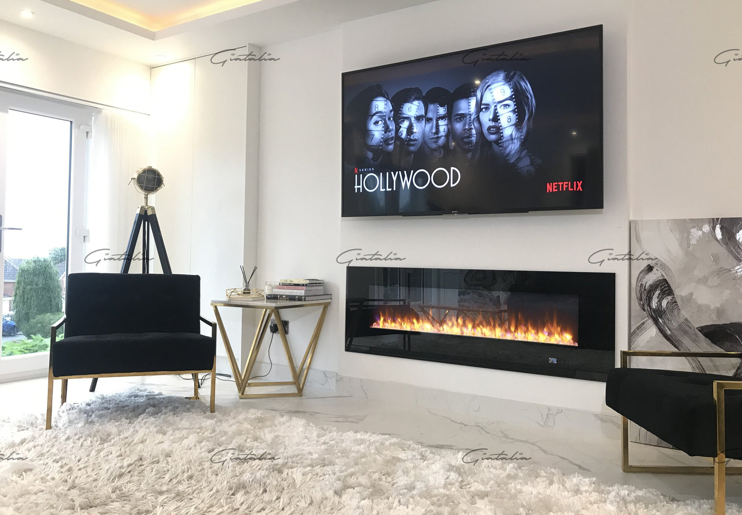 78" Inch LED  / Wall Mounted BRANDED Electric Fire -With Remote