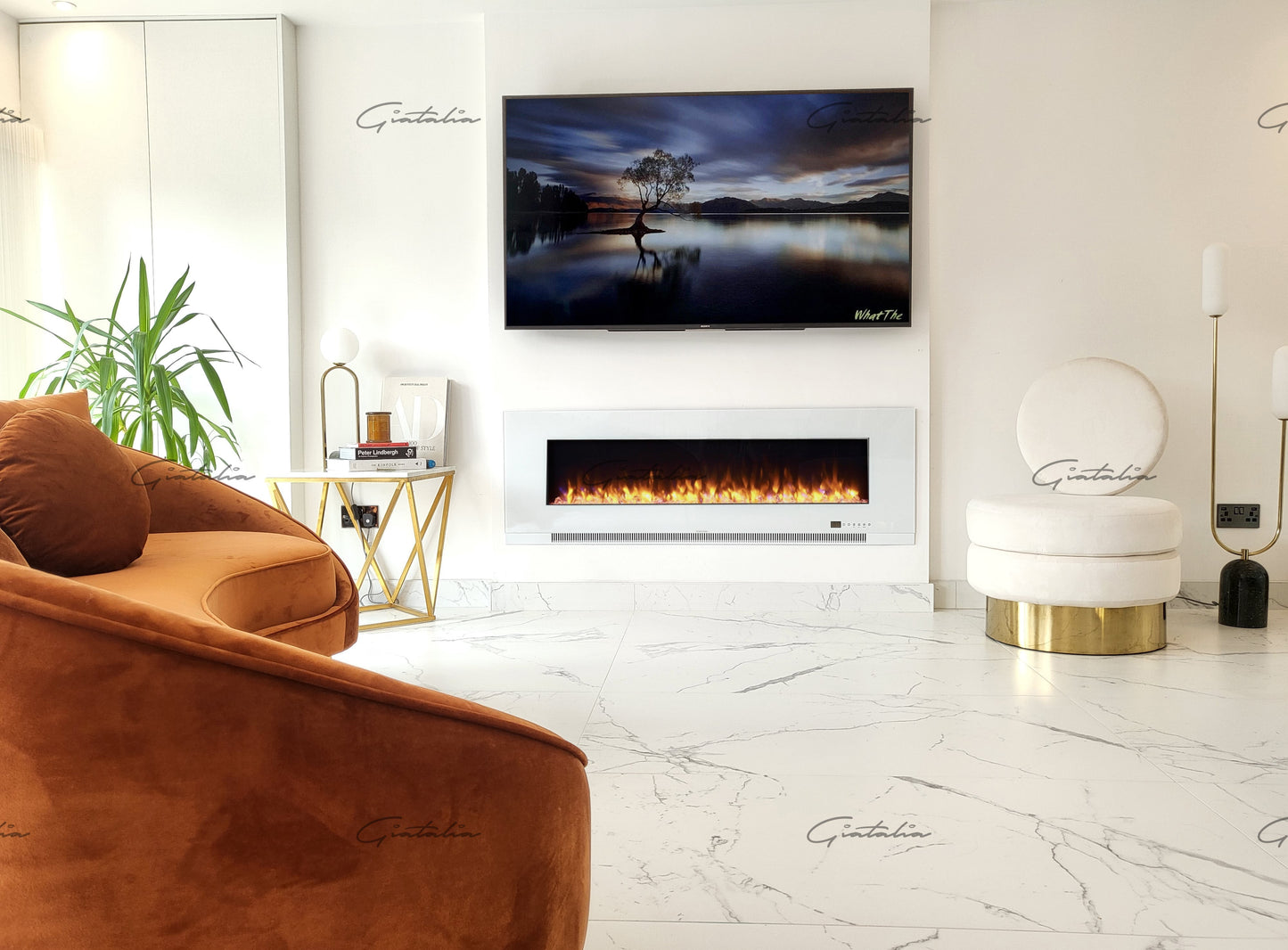 78" Inch LED  / Wall Mounted BRANDED Electric Fire -With Remote