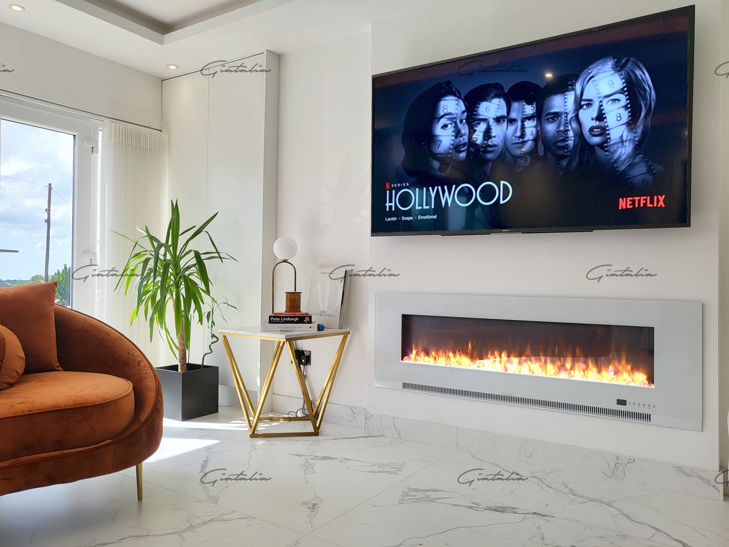 78" Inch LED  / Wall Mounted BRANDED Electric Fire -With Remote