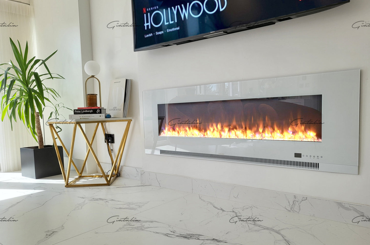72" Inch LED  / Wall Mounted BRANDED Electric Fire -With Remote