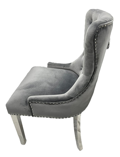 Chelsea Dark Grey Chair Ring Knocker Chrome Legs