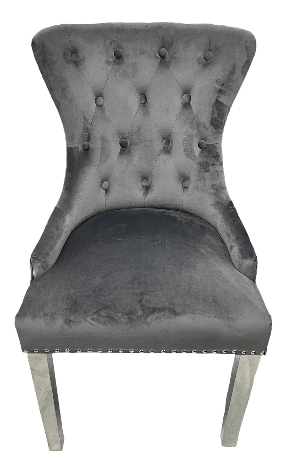 Chelsea Dark Grey Chair Ring Knocker Chrome Legs