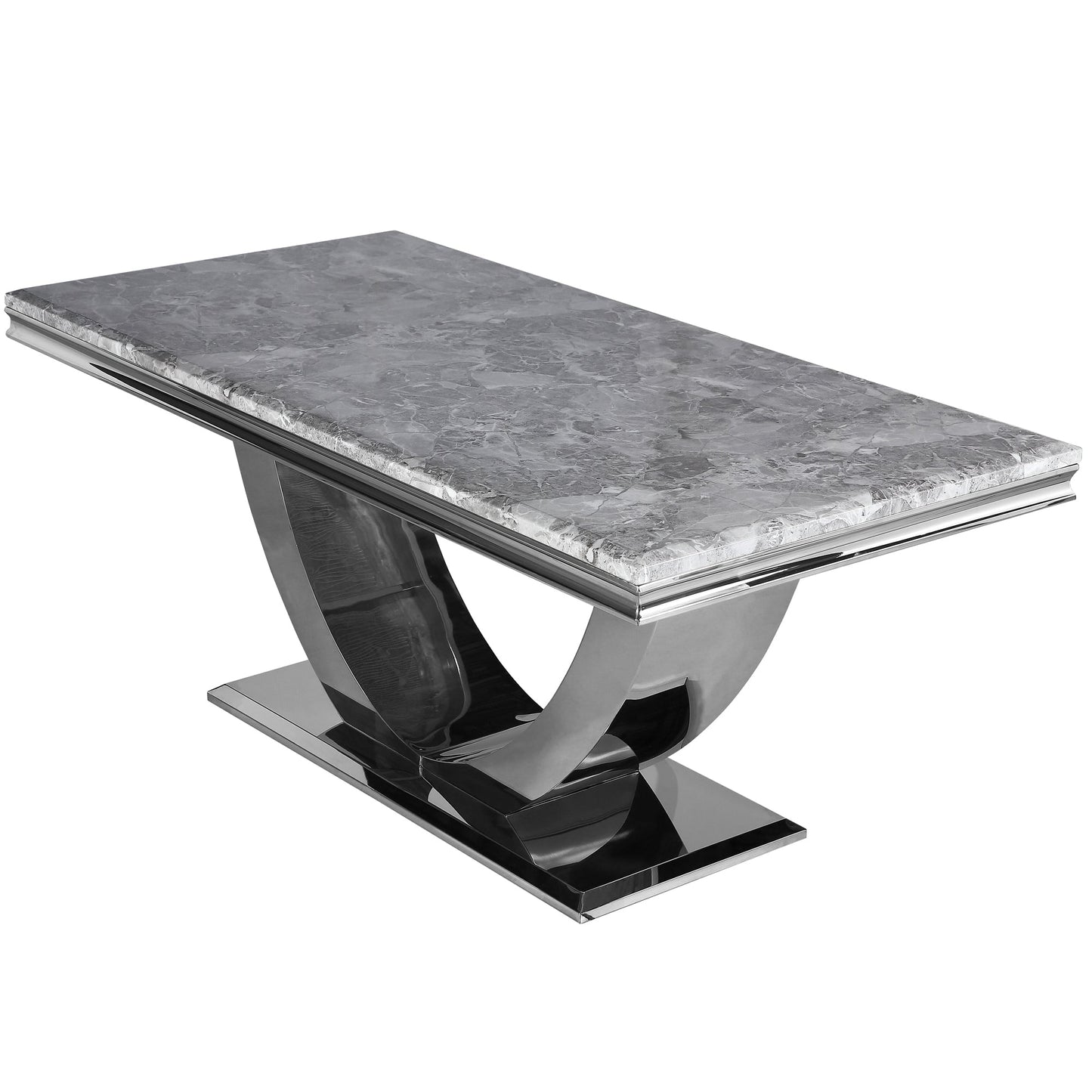 Arial Grey Marble 180cm Dining Table & 6 Chairs