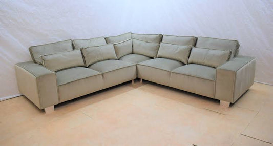 Large Corner Sofa - Sloane Beige Plush