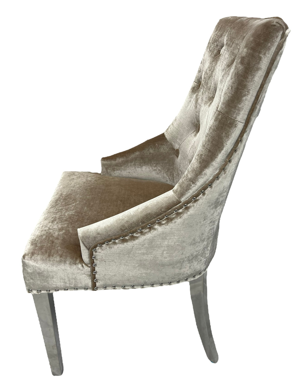 Jessica Mink Chair Ring Knocker Chrome Legs