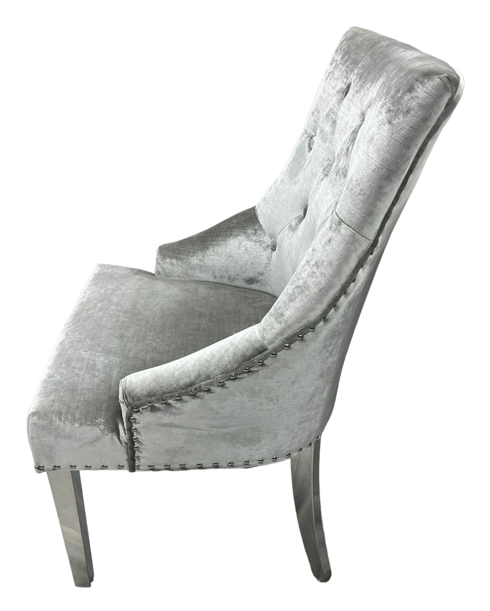 Jessica Silver Chair Ring Knocker Chrome Legs