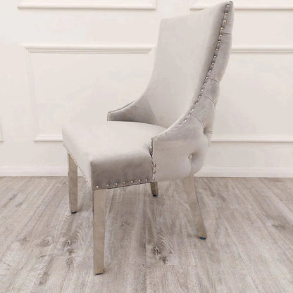 Lucien White 160cm Ceramic Marble Dining Table + Kensington Button Back Velvet Dining Chairs