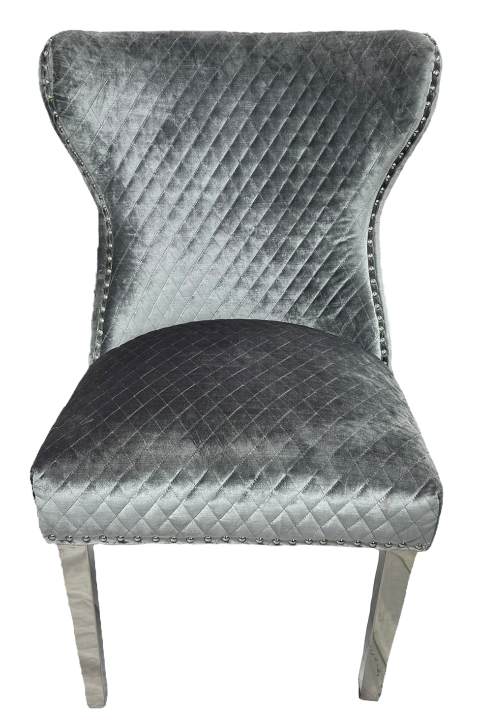 Lewis Silver Grey Chair Lion Knocker Chrome Legs