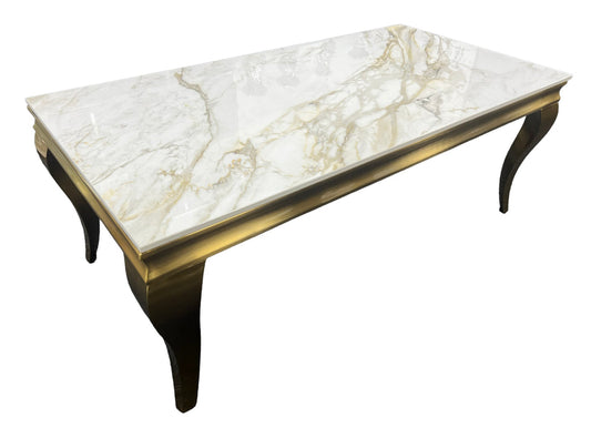 Arrianna Coffee Gold & White Marble