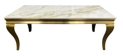 Arrianna Coffee Gold & White Marble