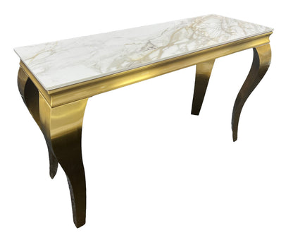 Arrianna Coffee Gold & White Marble