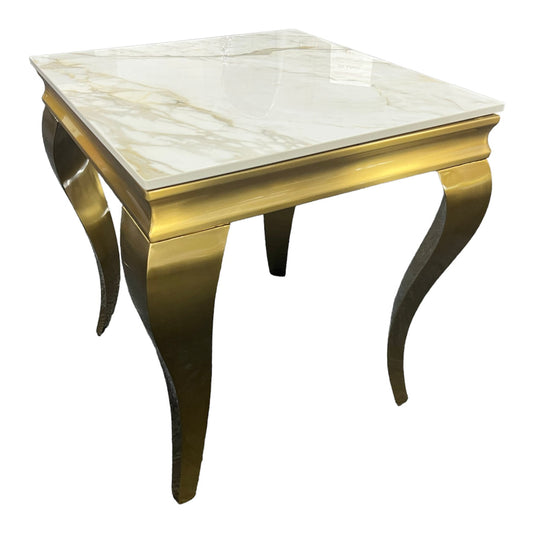 Arianna Lamp Table Gold with white marble
