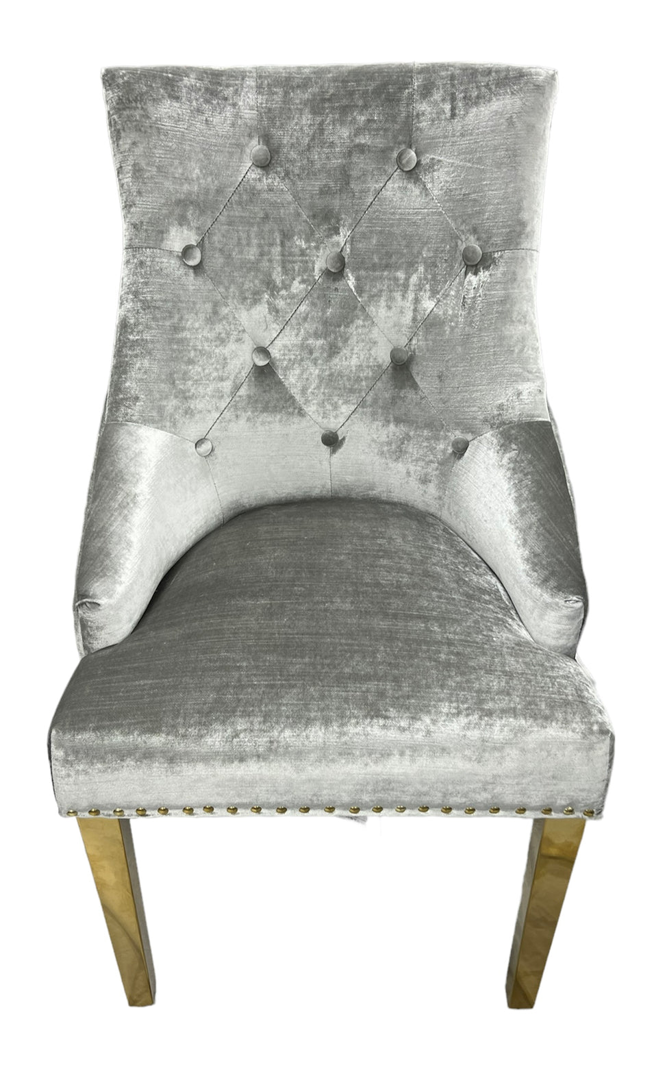 Roma Silver Chair Lion Knocker Gold Legs