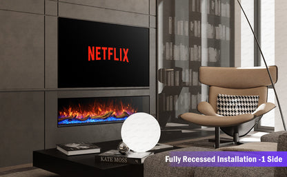 71 " Inch HD+ Widescreen Extra Deep Black Electric Cullinan UHD LED Fire 3 Sided Full Glass