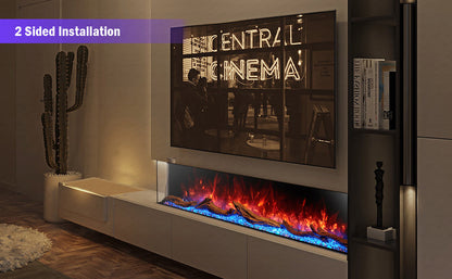 71 " Inch HD+ Widescreen Extra Deep Black Electric Cullinan UHD LED Fire 3 Sided Full Glass