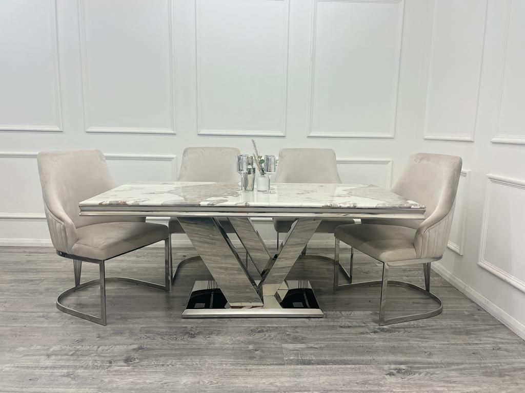 Venice Dining Set with 4 Chelsea Chairs