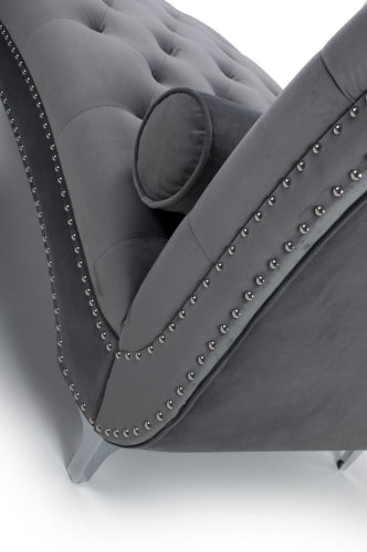Dorchester Grey Velvet Chaise